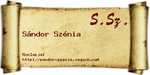 Sándor Szénia névjegykártya